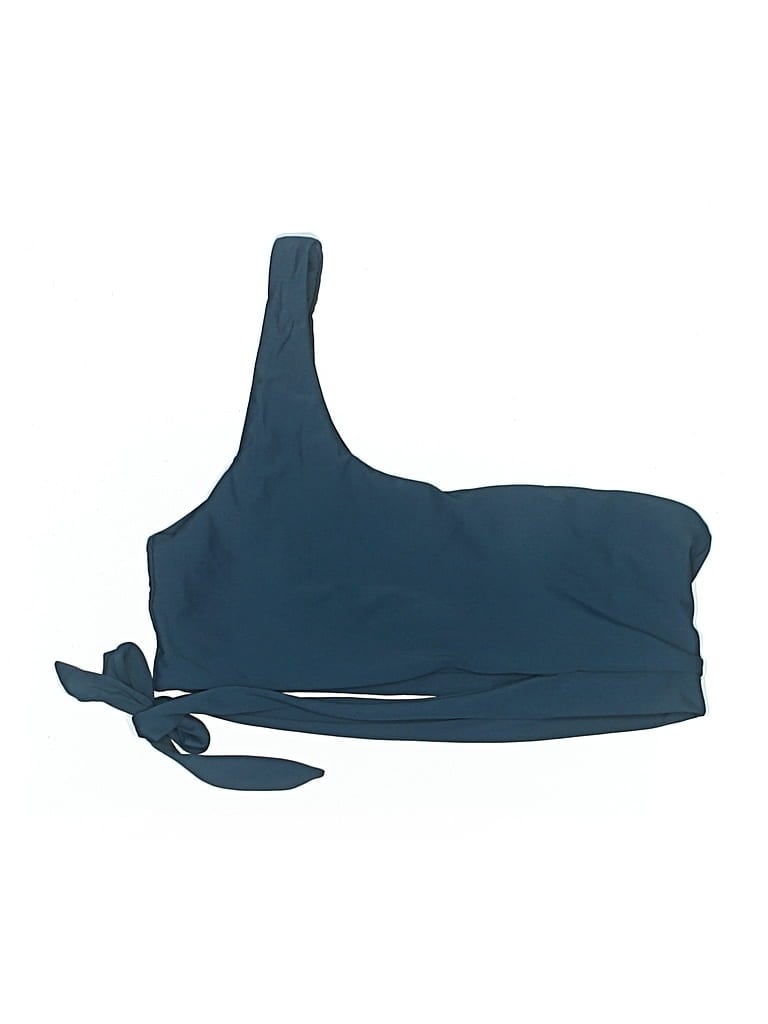 Pre-owned Unbranded Swimsuit Top Blue Solid Pattern Swimwear