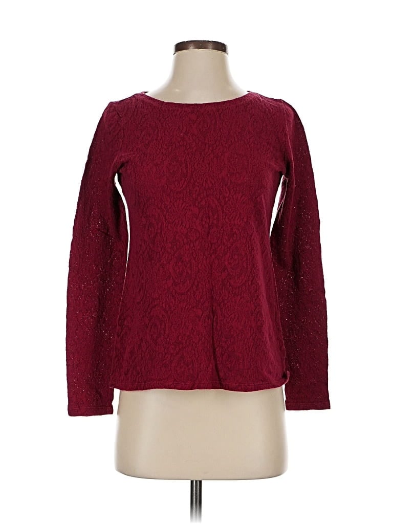 Pre-owned Ann Taylor Loft Pullover Sweater In Burgundy