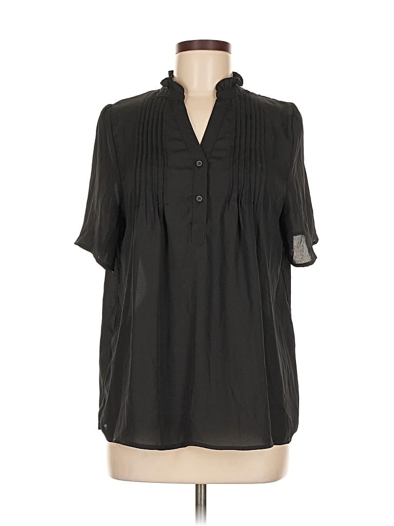 T TAHARI Pre-owned Short Sleeve Blouse In Black