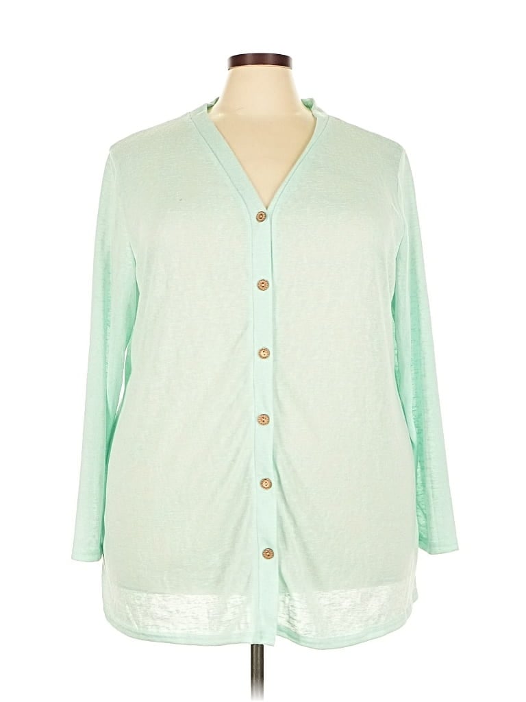 Pre-owned Assorted Brands Cardigan Sweater In Green