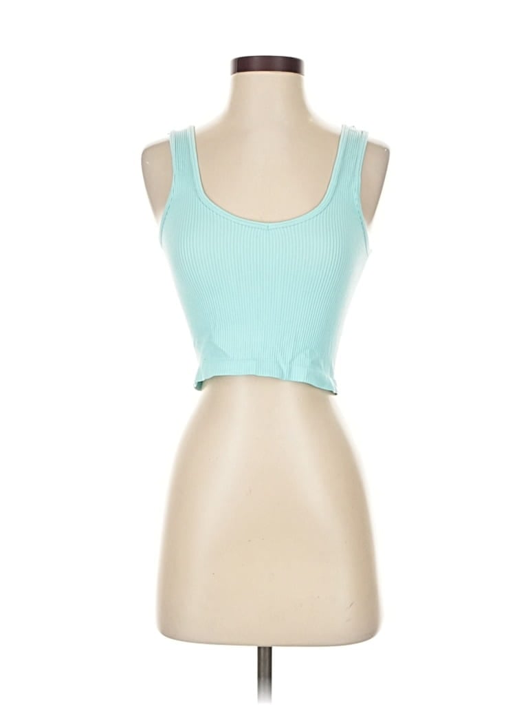 Pre-owned Suzette Tank Top Blue Strapless Neckline Tops
