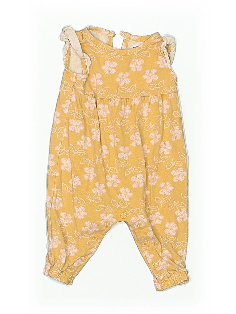 Pre-owned Child Of Mine By Carter's Babies' Short Sleeve Onesie In Yellow