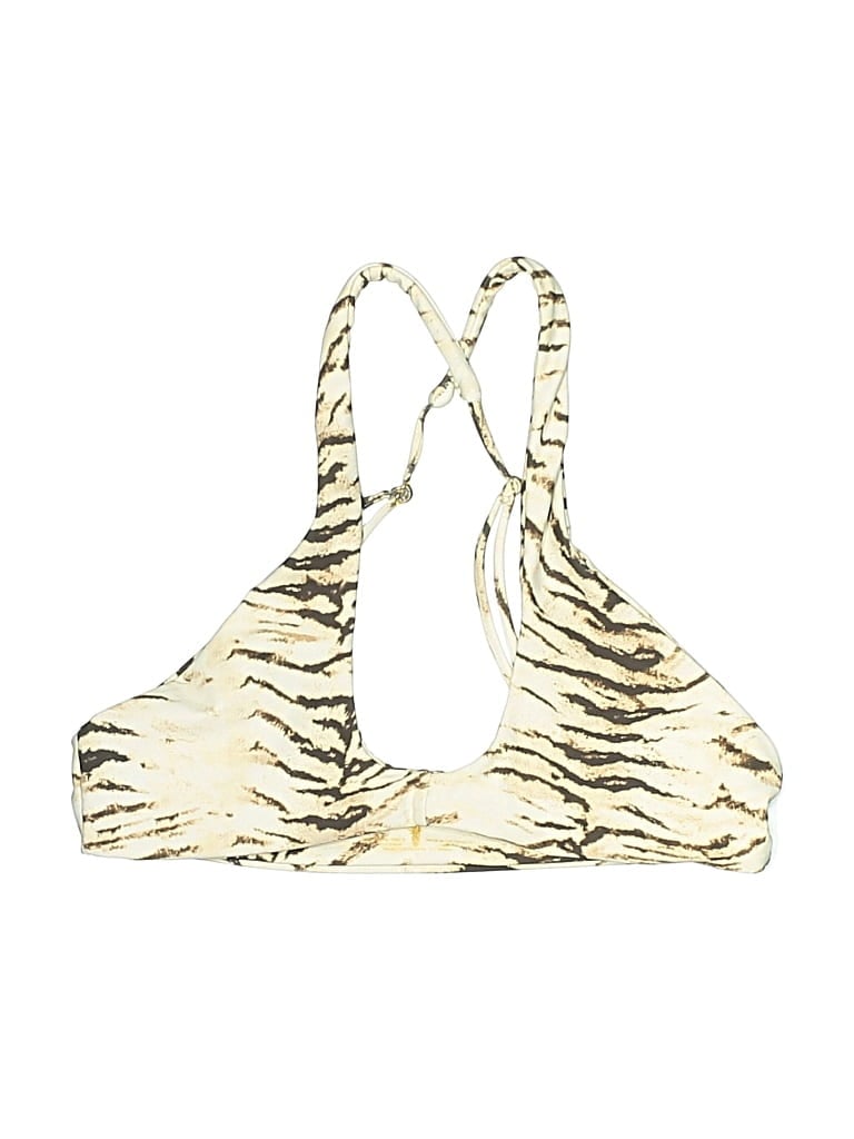 Pre-owned Skatie Swimsuit Top Gold Animal Print Pattern Swimwear