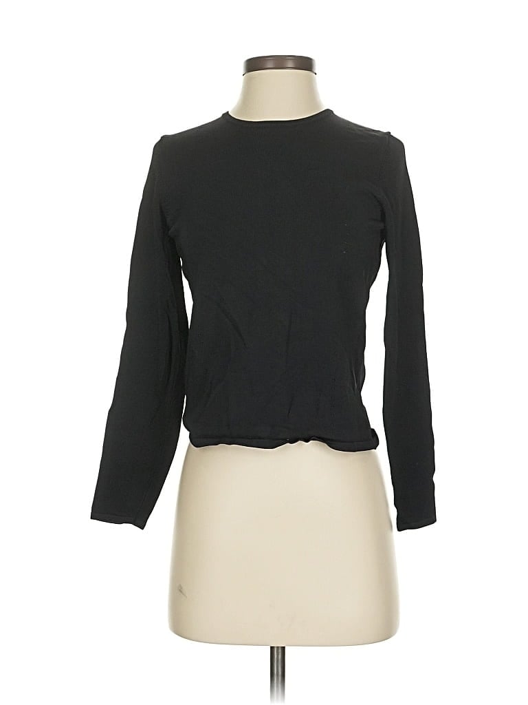 ANN TAYLOR Pre-owned Long Sleeve Top Black Crew Neck Tops