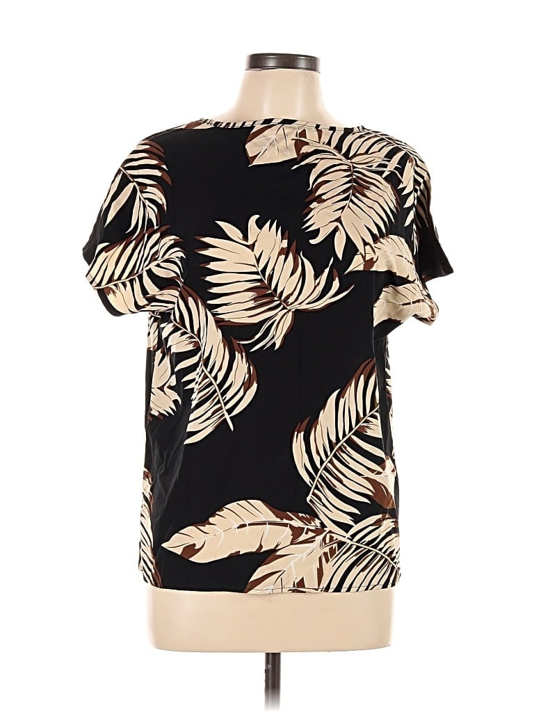 Pre-owned Unbranded Short Sleeve Blouse In Black