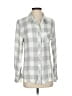 Rails 100% Rayon Checkered-gingham Gray Long Sleeve Button-Down Shirt Size S - photo 1
