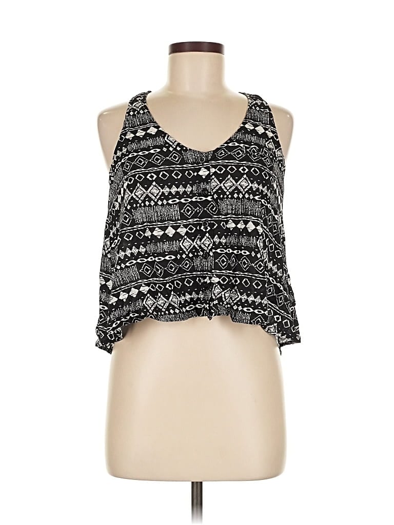 Pre-owned Sparkle & Fade Sleeveless Blouse In Black