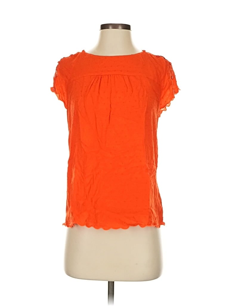 Pre-owned Maeve Short Sleeve Blouse In Orange