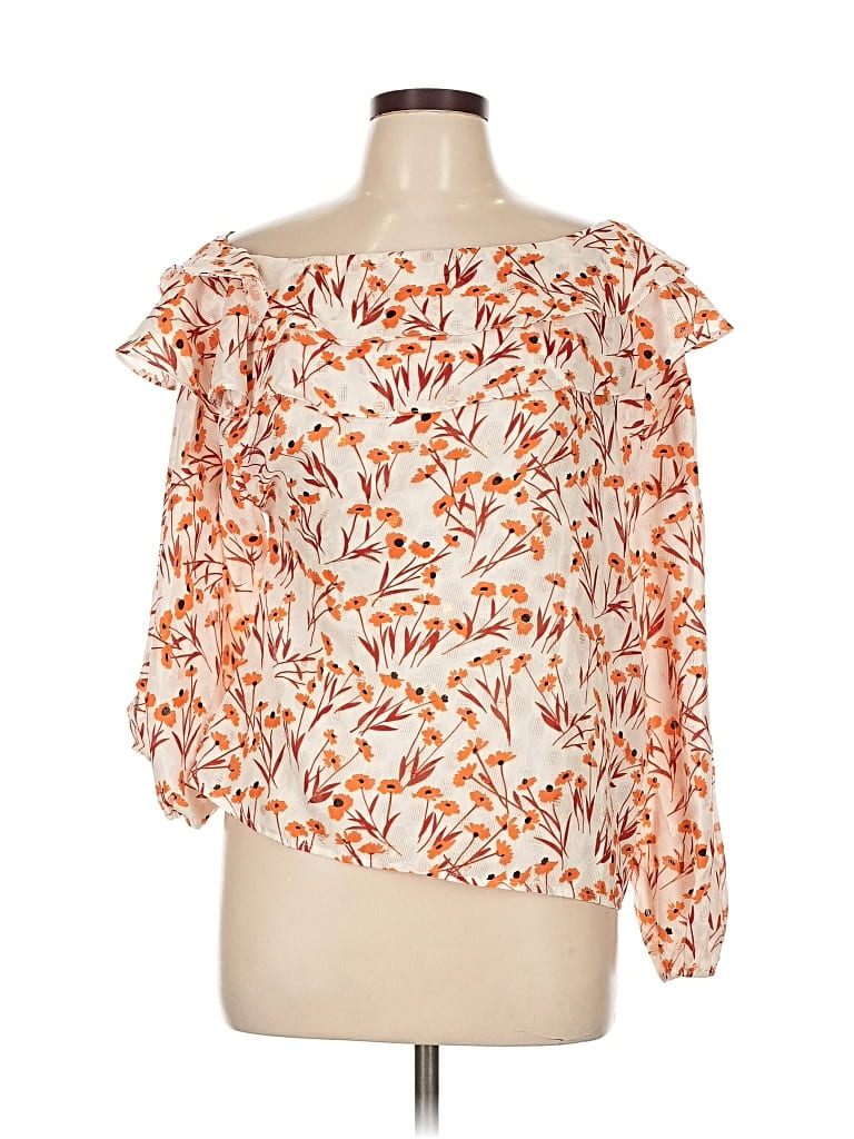 Maje 3/4 Sleeve Blouse In Orange