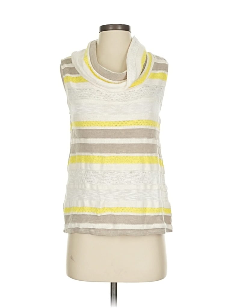 Pre-owned Left Coast By Dolan Sleeveless Top Yellow Cowl Neck Tops