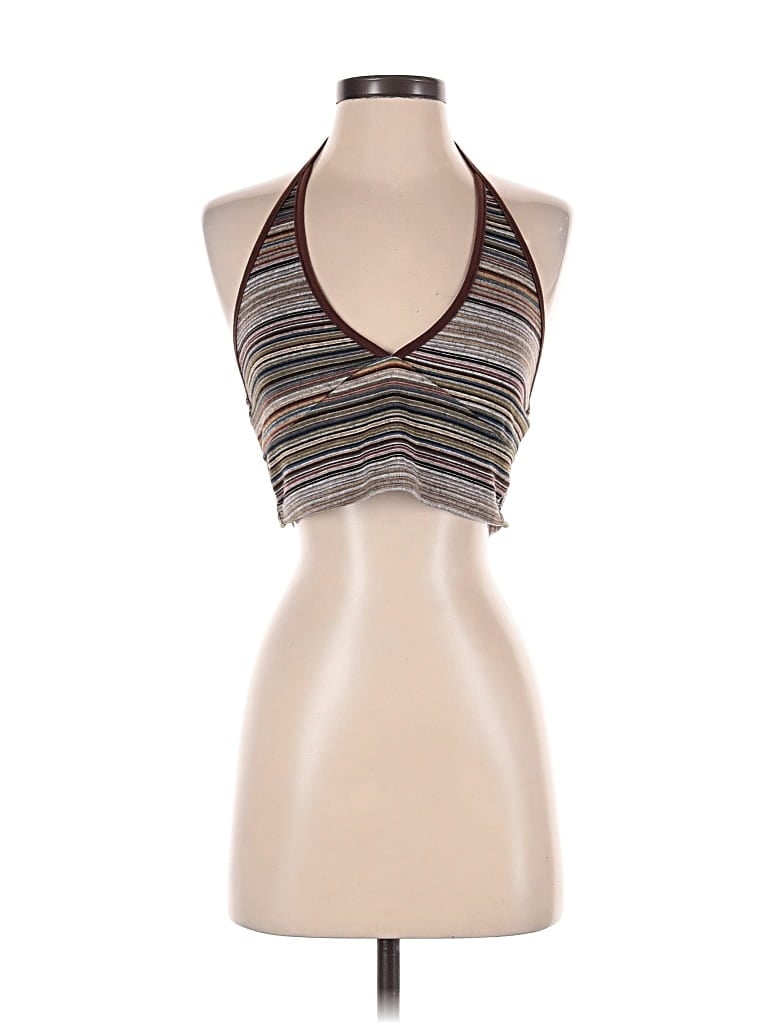 Pre-owned Romwe Tank Top Brown Halter Neckline Tops