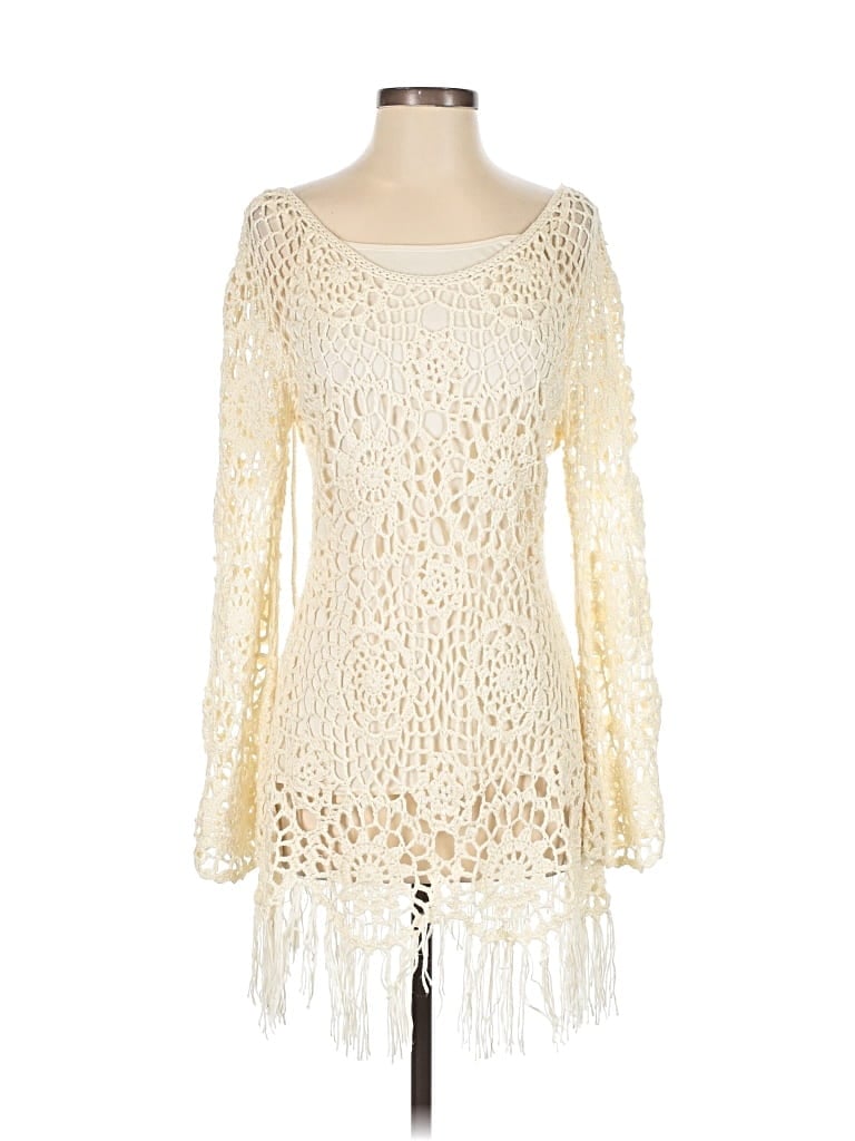 Pre-owned Blu Pepper Cocktail Dress In White