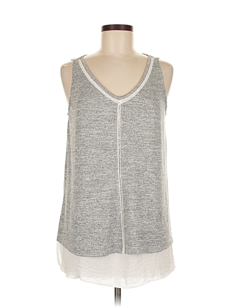 Pre-owned Apt. 9 Sleeveless Top Gray V Neck Tops