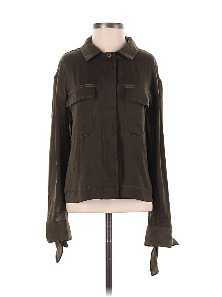 EXPRESS Pre-owned Long Sleeve Blouse In Green