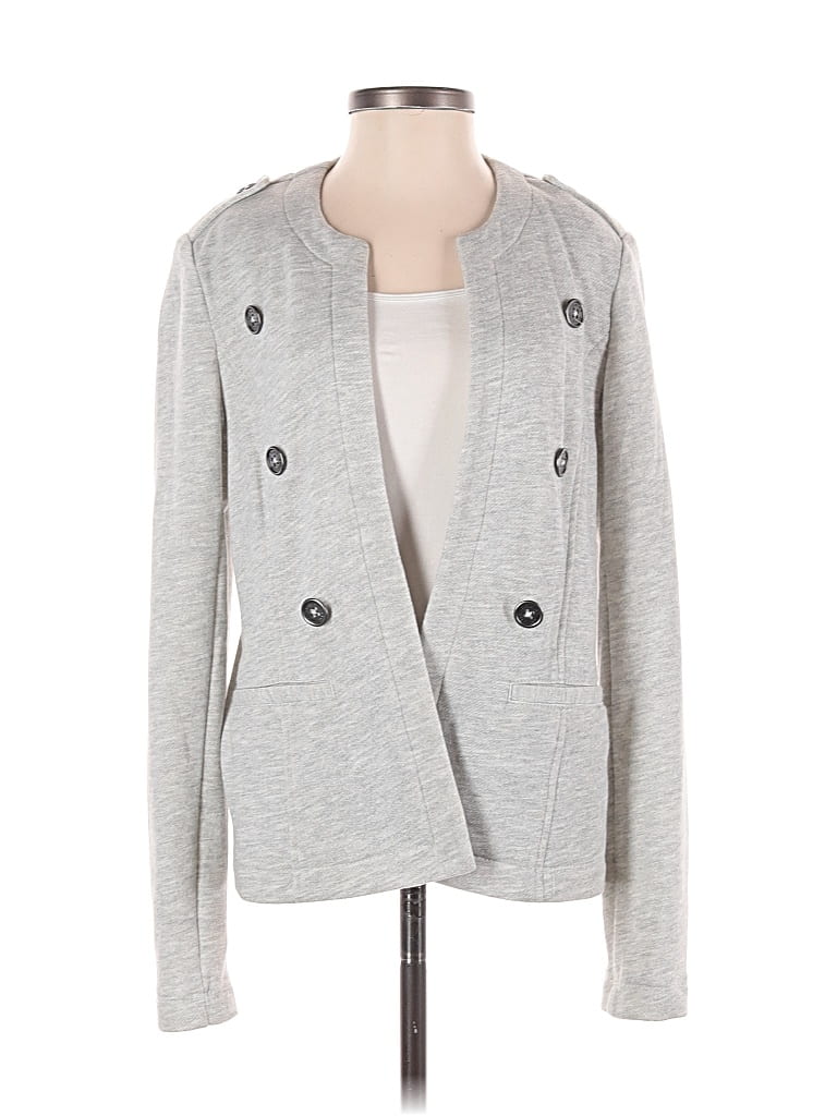 Pre-owned Tommy Hilfiger Long Sleeve Top Gray Square Neckline Tops