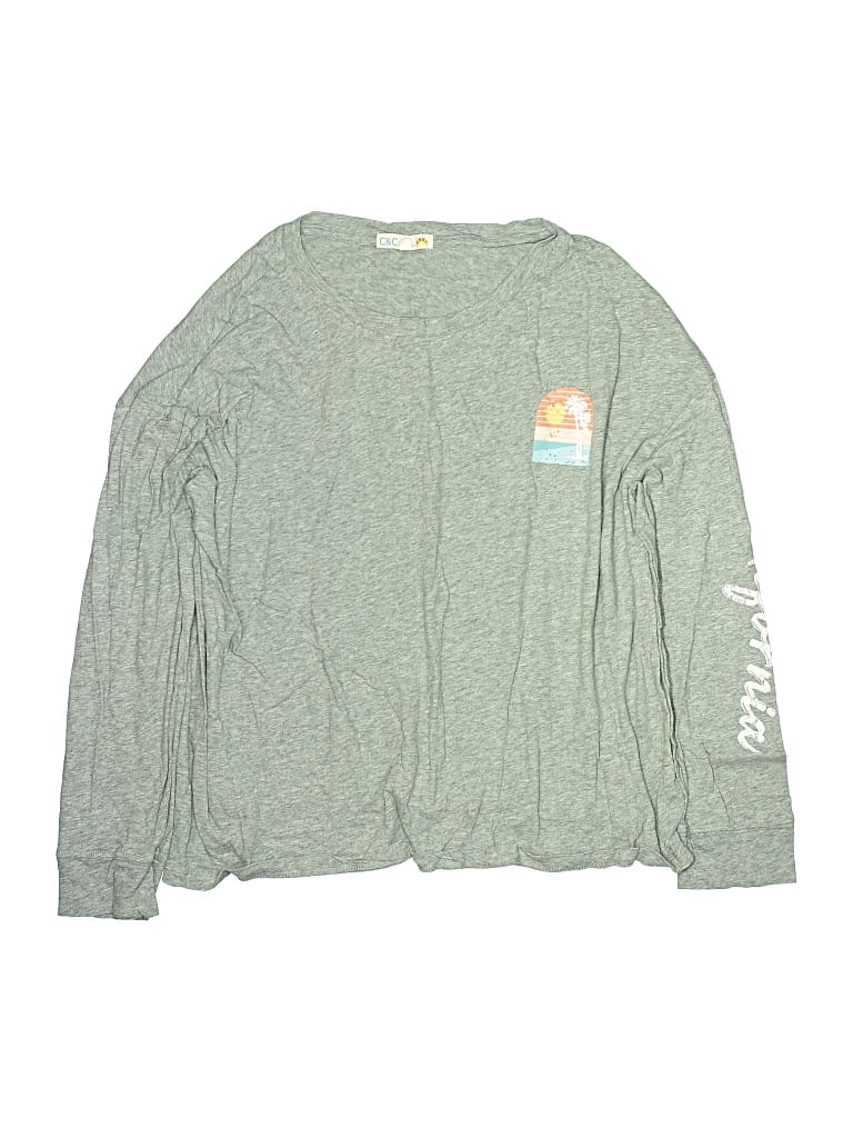Pre-owned C&c California Kids' Long Sleeve T-shirt In Gray