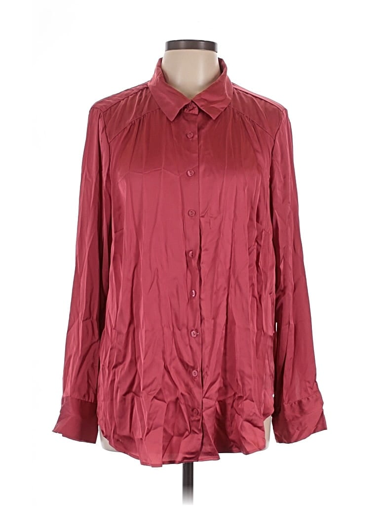 Pre-owned Torrid Long Sleeve Blouse In Burgundy