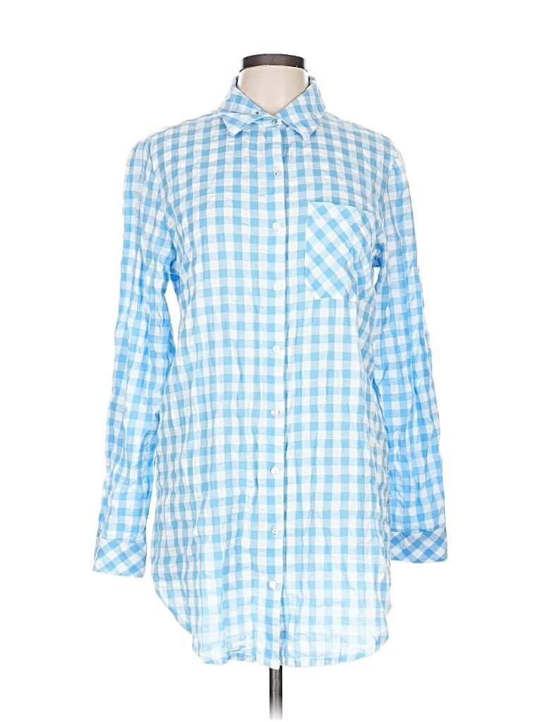 Pre-owned Assorted Brands Long Sleeve Button Down Shirt In Blue