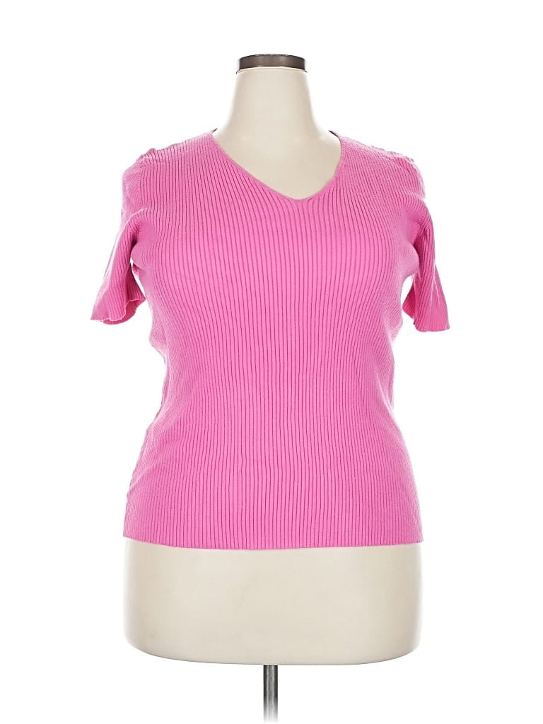 Pre-owned Dokotoo Short Sleeve Top Pink Sweetheart Neckline Tops