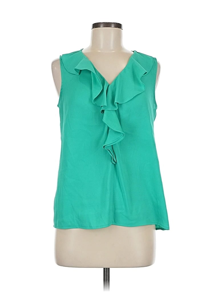 Pre-owned Ann Taylor Sleeveless Blouse In Green