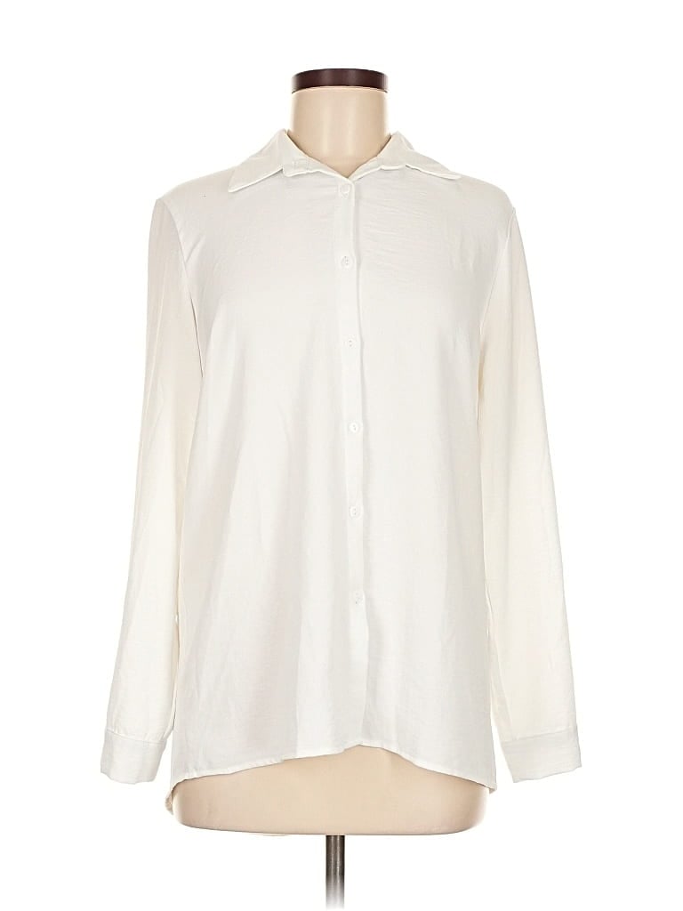Pre-owned Unbranded Long Sleeve Blouse In White