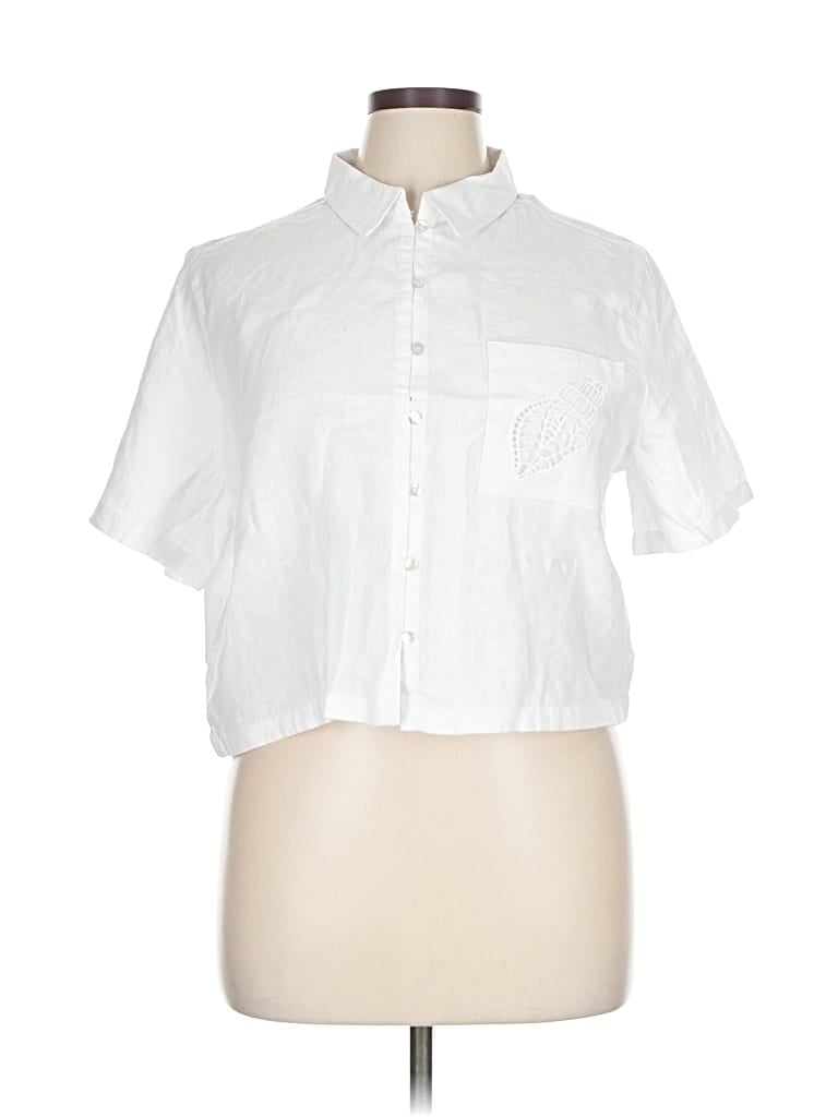 Calypso St Barth Short Sleeve Blouse In White