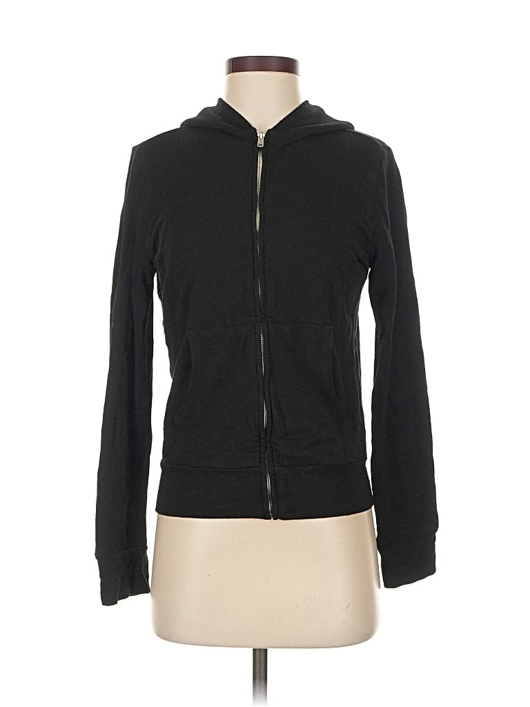 Pre-owned Monrow Zip Up Hoodie In Black