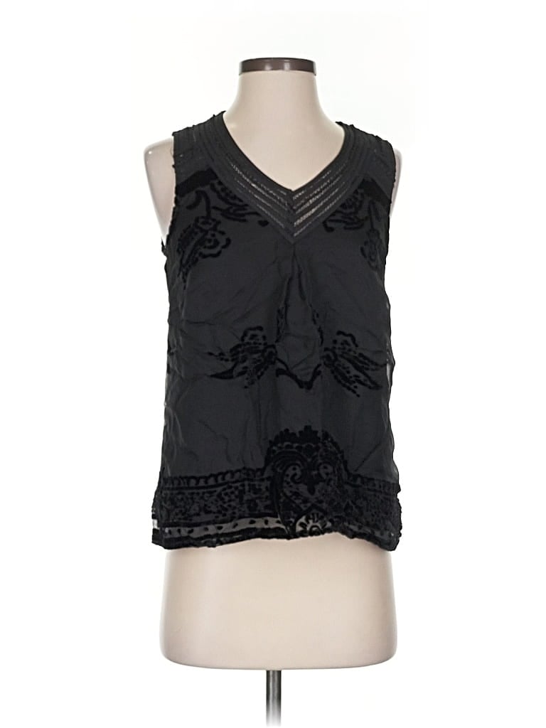 Pre-owned Meadow Rue Sleeveless Blouse In Black