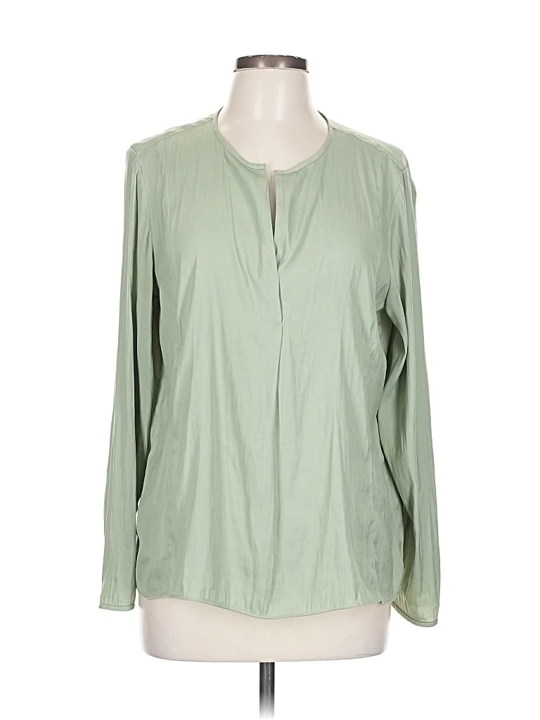 Pre-owned Banana Republic Long Sleeve Blouse In Green