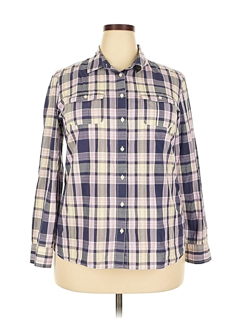 Pre-owned Tommy Hilfiger Long Sleeve Button Down Shirt In Purple