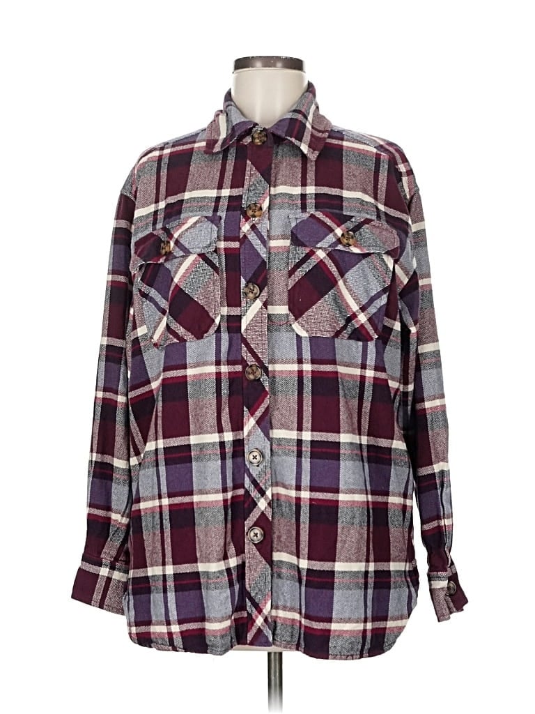 Pre-owned Cato Long Sleeve Button Down Shirt In Purple