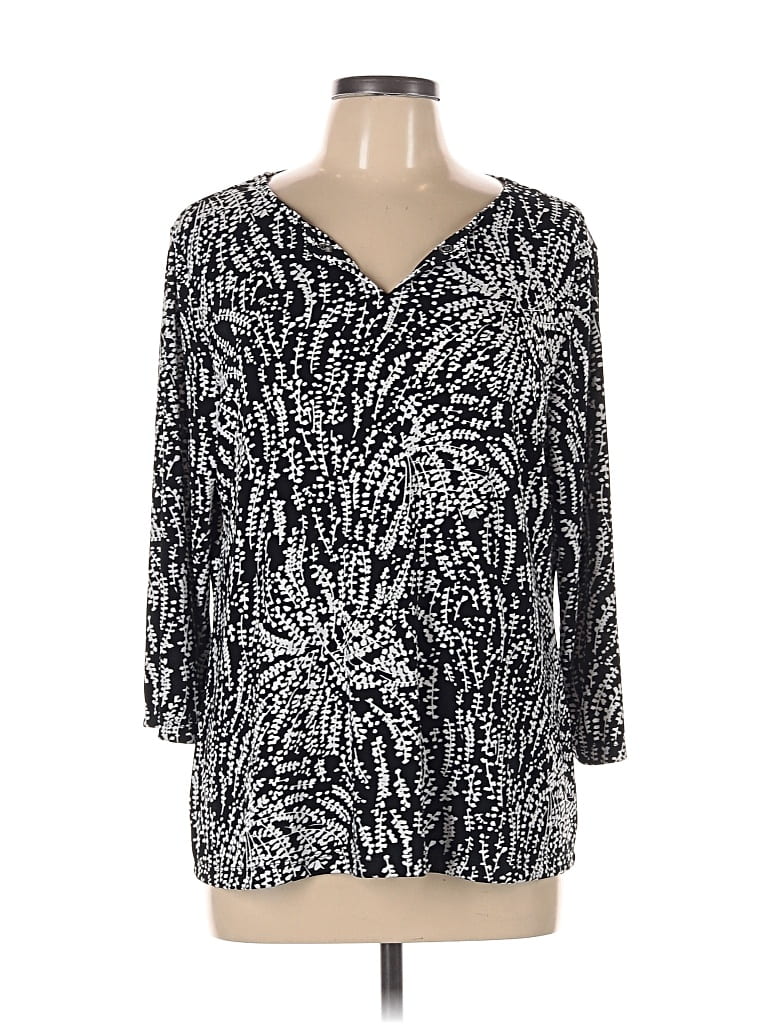 Pre-owned Easywear By Chico's 3/4 Sleeve Blouse In Silver