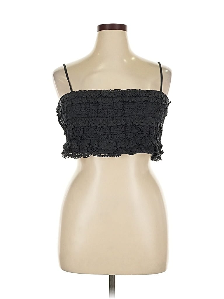 American Eagle Outfitters Sleeveless Top Black Strapless Neckline Tops In Black