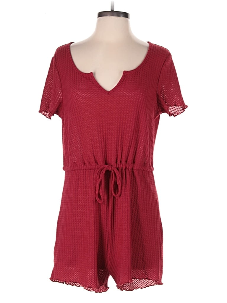 SHEIN Pre-owned Romper In Burgundy