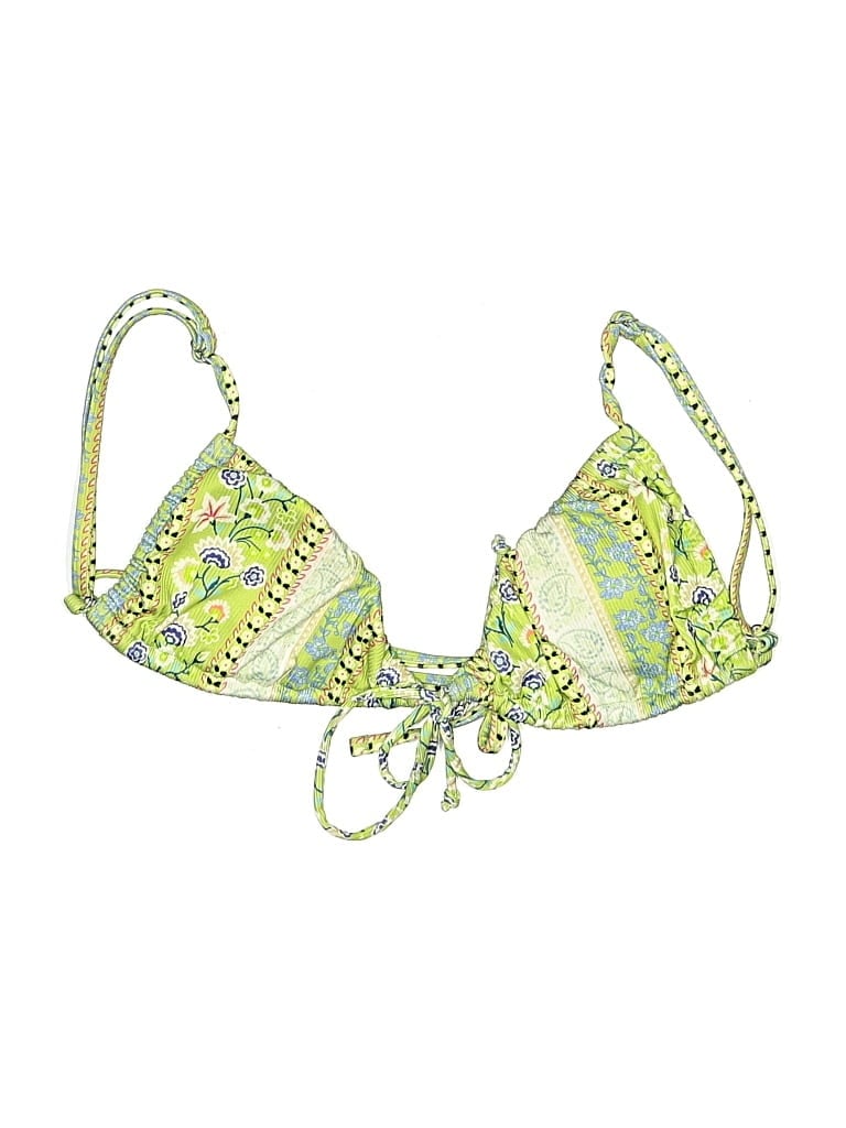 Pre-owned Unbranded Swimsuit Top Green Paisley Pattern Swimwear