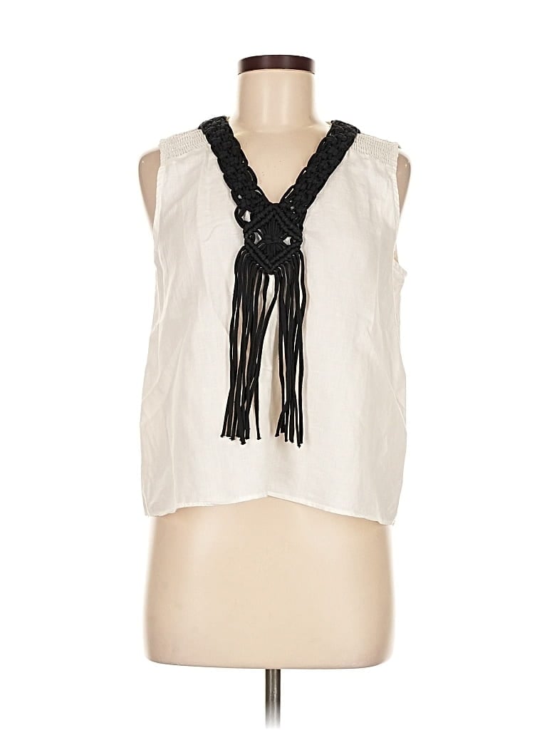 Pre-owned Zara Basic Sleeveless Blouse In White