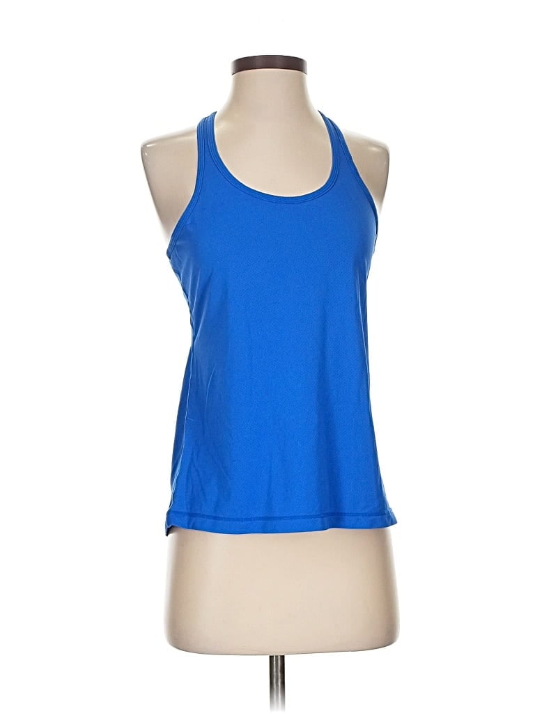 Pre-owned Z By Zella Tank Top Blue Halter Neckline Tops