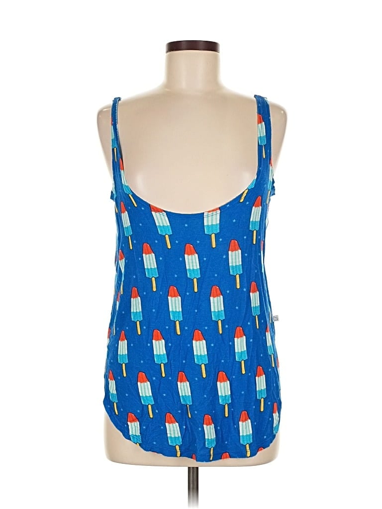 Pre-owned Tipsy Elves Tank Top Blue Square Neckline Tops