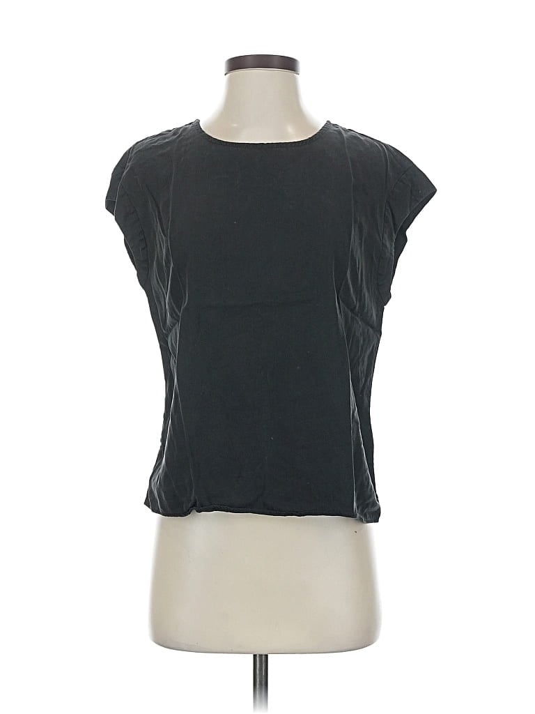 Pre-owned Everlane Short Sleeve Top Black Scoop Neck Tops