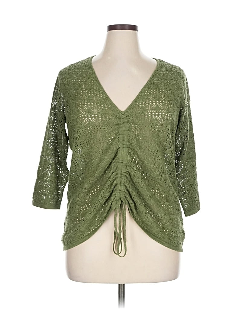 Pre-owned Torrid Cardigan Sweater In Green