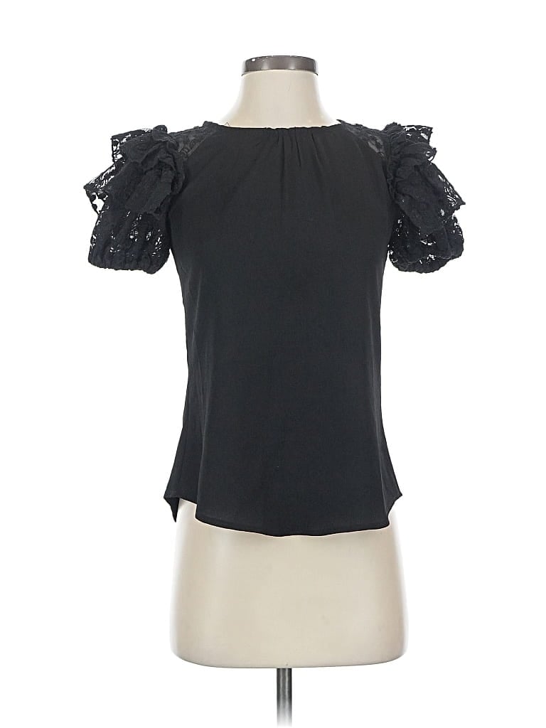 MILK & HONEY Pre-owned Short Sleeve Blouse In Black