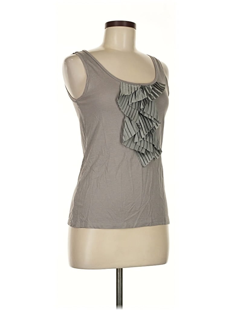 Pre-owned Ann Taylor Factory Sleeveless Top Gray Scoop Neck Tops