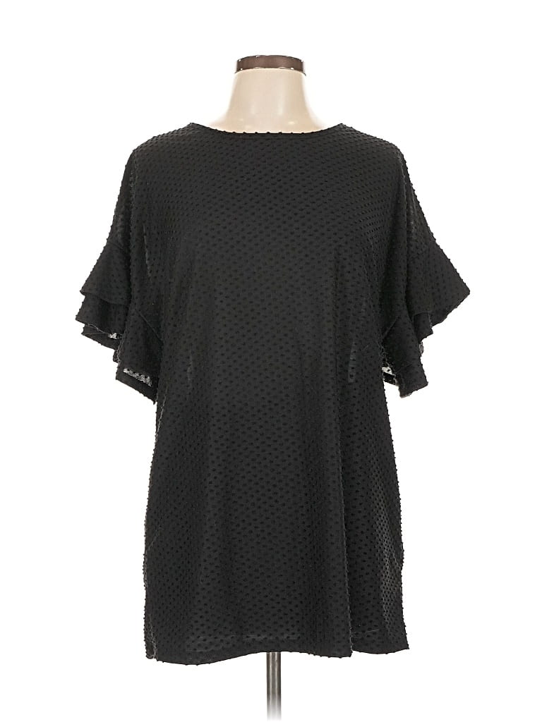 Pre-owned Reborn J Short Sleeve Blouse In Black