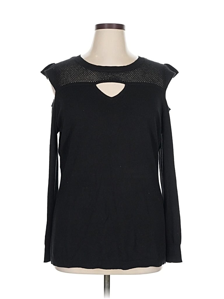 Pre-owned Lane Bryant Pullover Sweater In Black