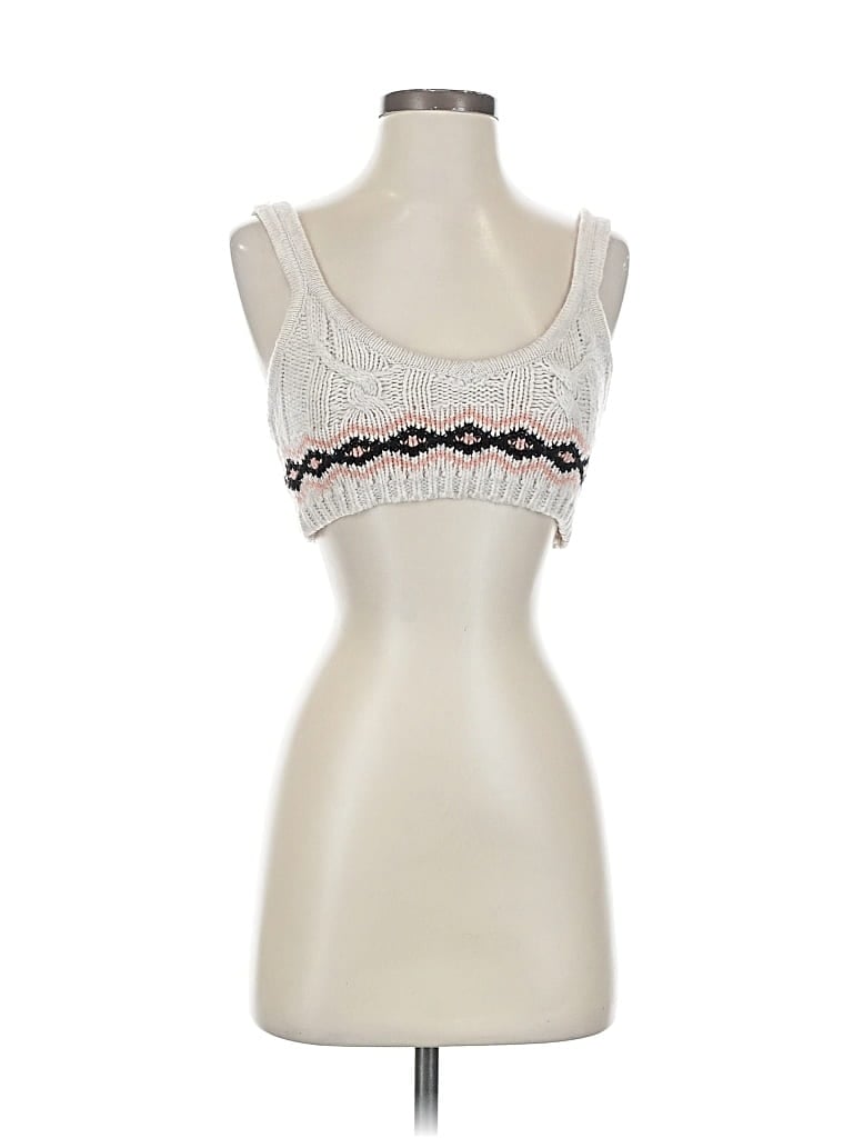 Pre-owned Assorted Brands Tank Top Ivory Sweetheart Neckline Tops In White