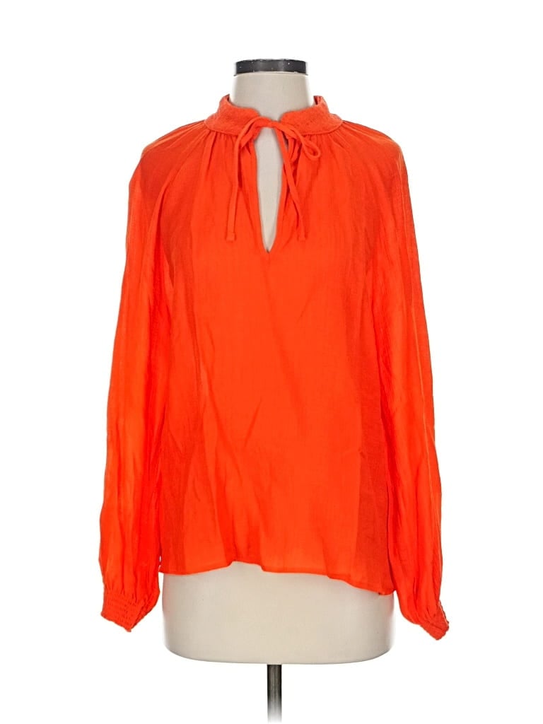 Pre-owned Brochu Walker Long Sleeve Blouse In Orange