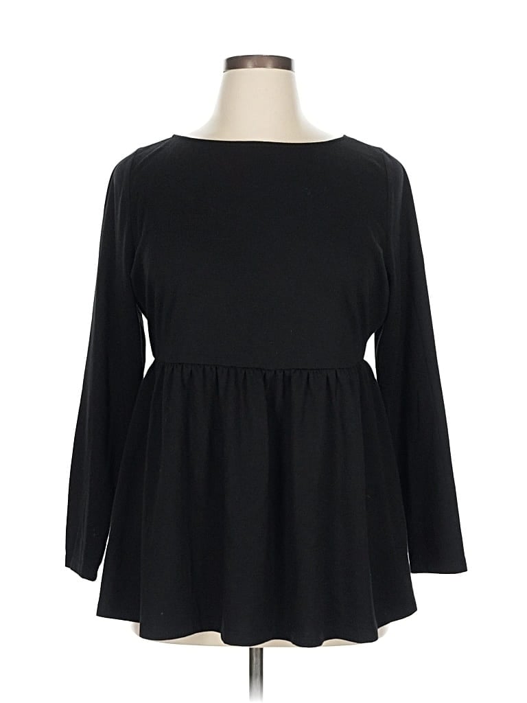 Pre-owned Torrid Long Sleeve Blouse In Black