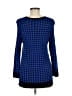 Apt. 9 100% Rayon Houndstooth Blue Pullover Sweater Size M - photo 2