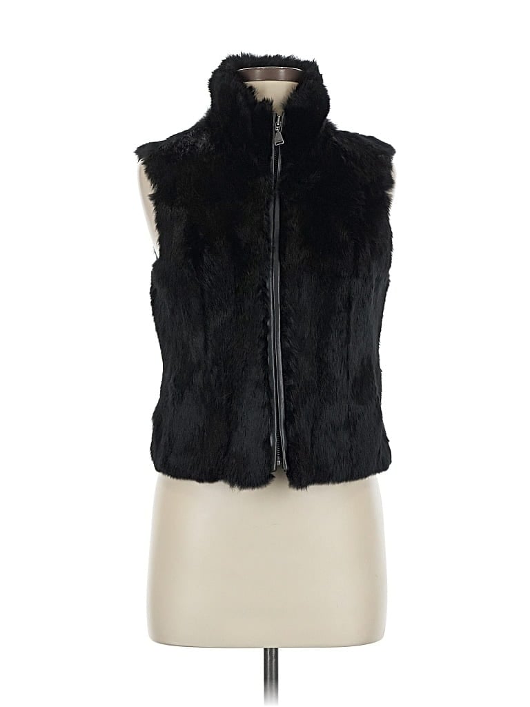 Pre-owned Calvin Klein Faux Fur Vest In Black