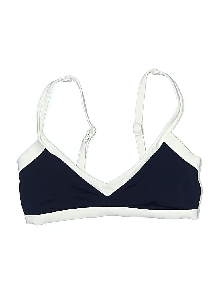 SEAFOLLY Pre-owned Swimsuit Top Blue Color Block Pattern Swimwear